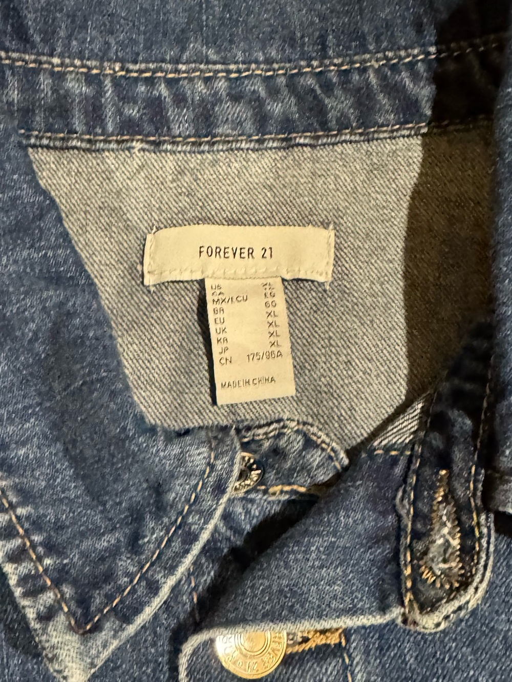 Forever 21 Women’s Denim Trucker Button-Front Mini Dress Medium Wash Size XL - Picture 7 of 14
